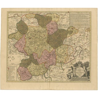Hand-Colored Map of Westphalia Copper by Ottens, 1720 For Sale