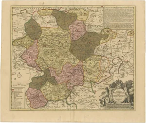 Hand-Colored Map of Westphalia Copper by Ottens, 1720