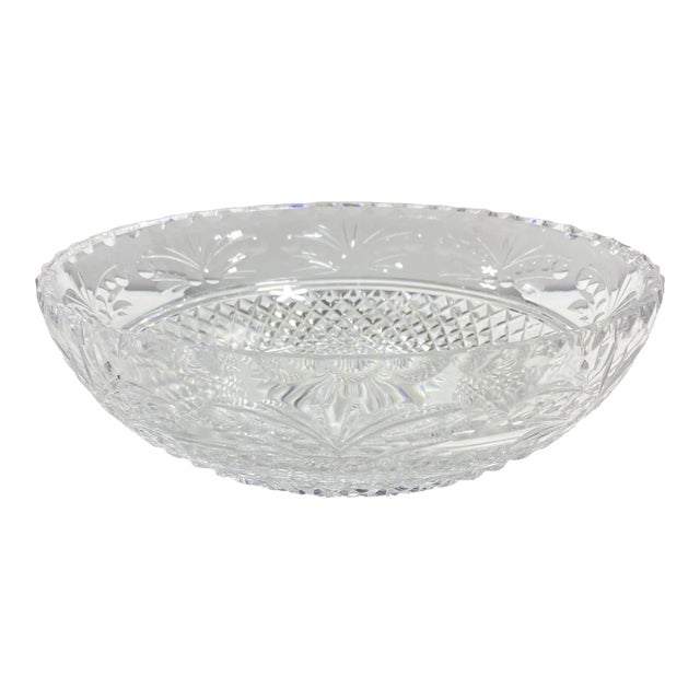 Stuart Crystal Cut Glass Bowl – Vintage 1960s Crystal Serving or Centerpiece Bowl For Sale