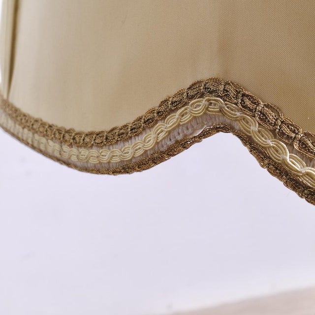 Brass Floor Lamp with 3 Light Point Fabric Lampshade, 1950s For Sale - Image 16 of 18