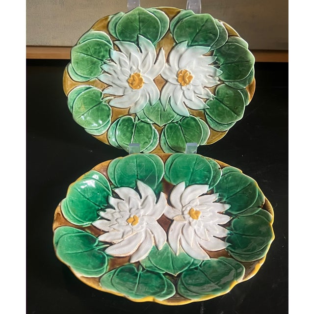 Victorian Holdcraft Pond Lily Dishes, Set of 2, C. 1880. For Sale - Image 3 of 11