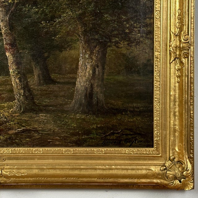 Early 20th Century Hudson River School Landscape With River and Mountain by Howard Gaylor, Signed, Oil on Canvas, Newcolm-Macklin For Sale - Image 5 of 11