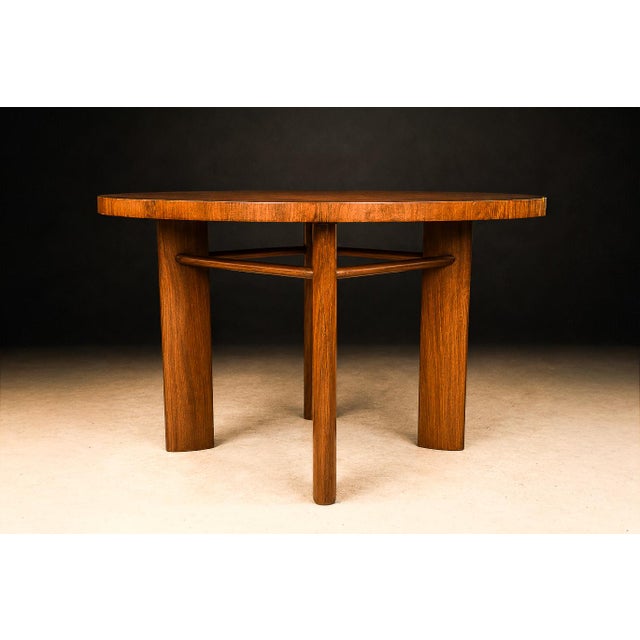 Mid-Century Modern Round Dining Table in Caviúna Wood by Joaquim Tenreiro, Brazil, 1950s For Sale - Image 3 of 17