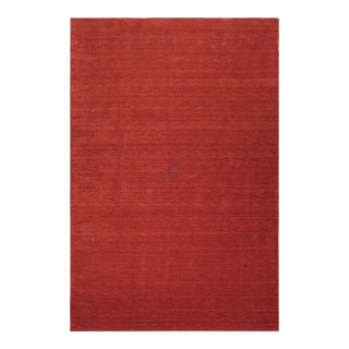 Modern Gabbeh Burnt Orange Wool Rug - 8'2''x9'10'' For Sale