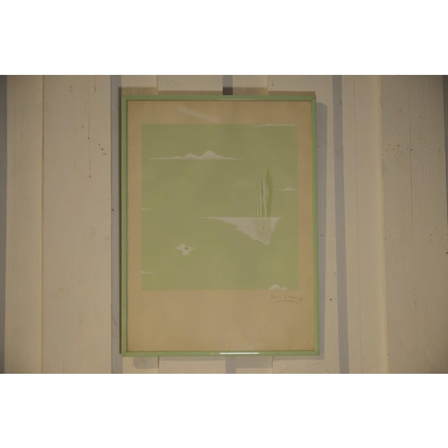 Green Jean Boris Lacroix, Landscape, Gouache on Paper, 1940s For Sale - Image 8 of 8