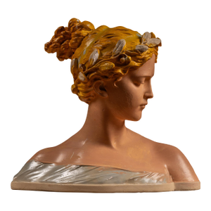 Early 20th Century "Poesia" ("Poetry") | After Antonio Garella Painted Plaster Bust