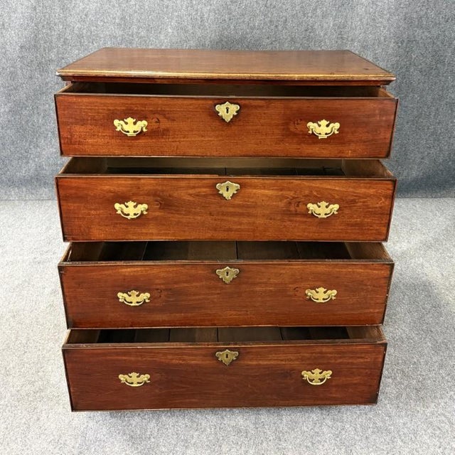 18th Century 18th Century Solid Mahogany 4-Drawer Chest For Sale - Image 5 of 13