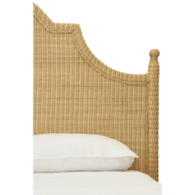 2020s Matthew Izzo Home Chamberlain Rattan King Bed Frame With Arched Headboard, Side Rails and Footboard For Sale - Image 5 of 9