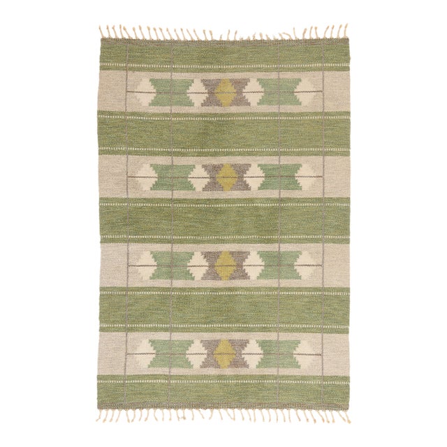 Ingegerd Silow Swedish Rollakan Rug, 04'07 X 06'08 For Sale