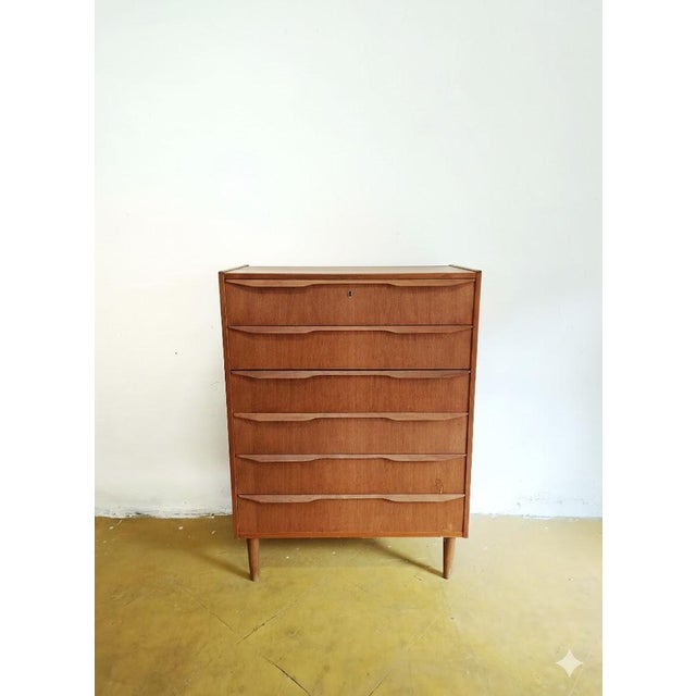 Wood Vintage Danish Teak Chest of Drawers, 1950s For Sale - Image 7 of 7