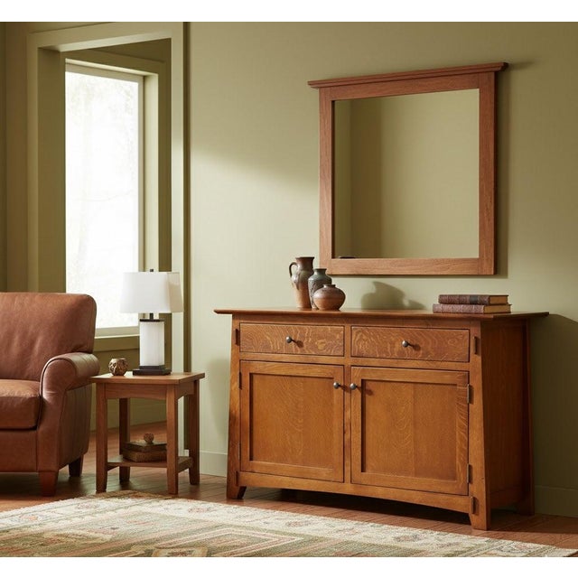 Mission / Arts and Crafts Solid Quarter Sawn Oak Cabinet - Micheal Cherry For Sale - Image 15 of 17