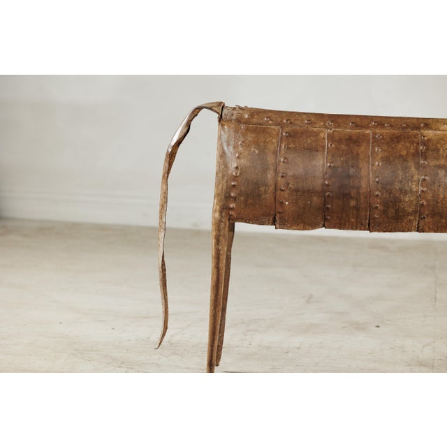 Mid 20th Century Vintage Indian Riveted Iron Horse Sculpture with Rustic Patina For Sale - Image 5 of 18