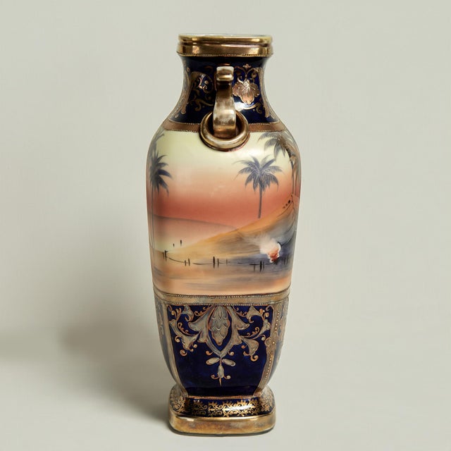 Antique Pair of Noritake Komaru Orientalist Vases For Sale In West Palm - Image 6 of 17