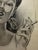 American 1940s Original Signed Graphite Illustration of Glamorous Woman With Cigarette, 10.75 X 7.75 In. For Sale - Image 3 of 5