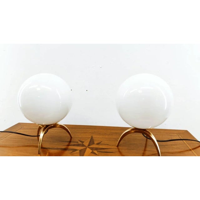 Gold Vintage Sphere-Shaped Table Lamp For Sale - Image 8 of 11