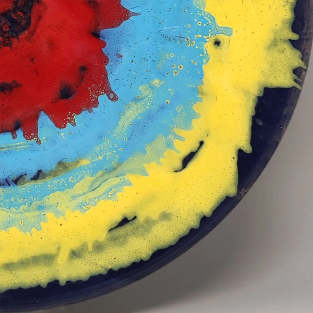 Red 1970s Frumento Spotorno Prodotti Plated or Centerpiece For Sale - Image 8 of 9