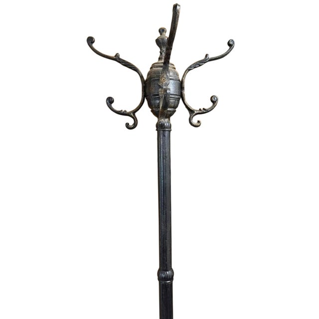 Victorian Make a Grand First Impression: Rare Antique Victorian Cast Iron Hall Tree For Sale - Image 3 of 8