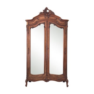 French Armoire with Mirrored Doors For Sale