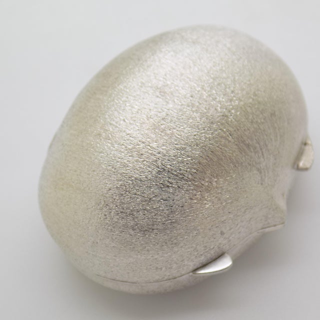 Vintage Italian Handmade Genuine Silver Chestnut Shaped Pill Snuff Trinket Box For Sale - Image 4 of 12