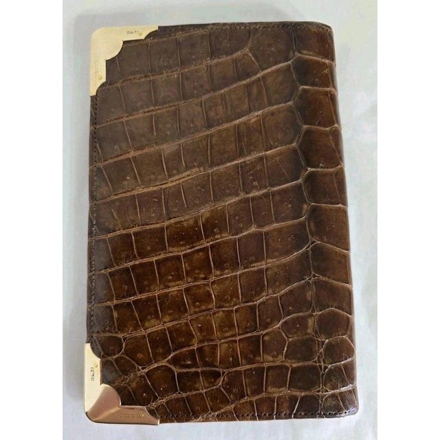 Antique Early 20th Century Crocodile Skin & 9ct Gold Gentlemans Wallet For Sale - Image 10 of 18