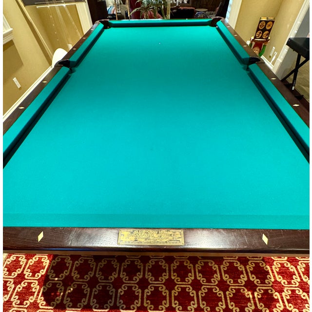 Antique Brunswick Rochester Pool Table Circa 1906 - African Mahogany For Sale In San Francisco - Image 6 of 17
