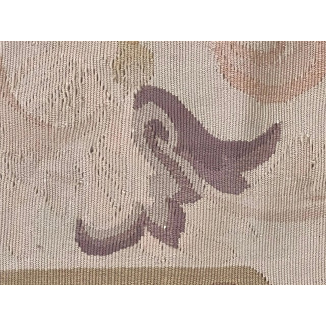 20th Century French Pink Purple White Floreal Central Medallion Aubusson Rug, 1920s For Sale - Image 15 of 17