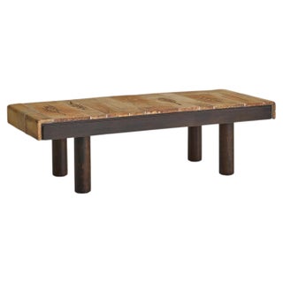 French Garrigue Botanical Motifs Ceramic Coffee Table by Roger Capron, 1970s For Sale