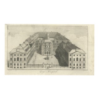 W.H. Toms, Guys Hospital London, Birds-Eye View, 1739, Print For Sale