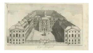 W.H. Toms, Guys Hospital London, Birds-Eye View, 1739, Print