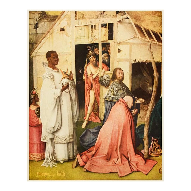 1955 After Bosch "The Epiphany" (Detail), Vintage Full-Color Print For Sale