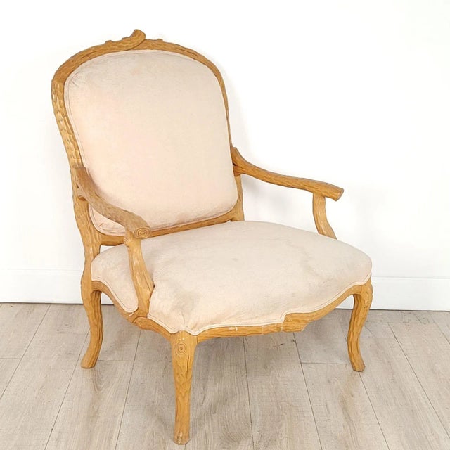 Pair of Oversized Twig Style Rustic Upholstered Armchairs, Circa 1970 For Sale - Image 9 of 11