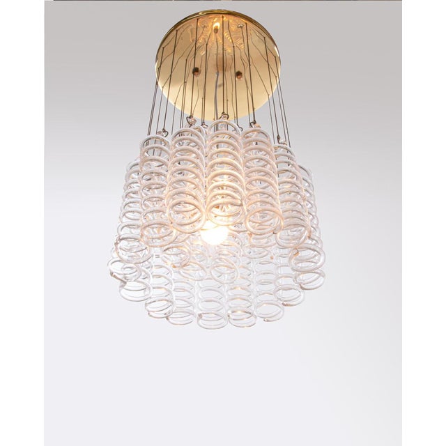 Modern Austrian Spiral Cascade Chandelier in Murano Glass & Brass from Kalmar, 1960s For Sale - Image 3 of 16