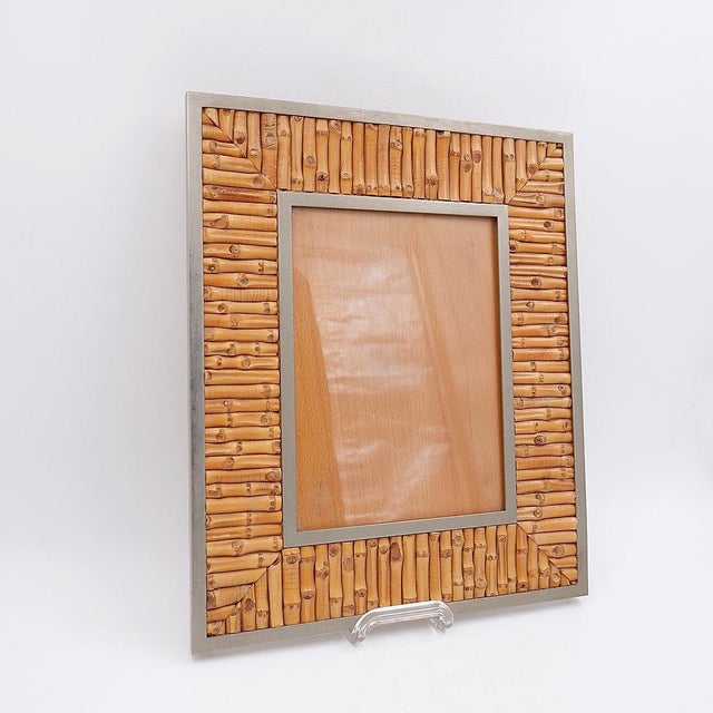 Bohemian Decoration - Vintage Bohemian photo frame made of natural bamboo and metal. Measures : 31,5x1,5cm H:37.5cm Photo...