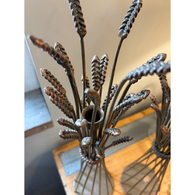 Late 20th Century Wheat Sheath Candle Holders For Sale - Image 5 of 7