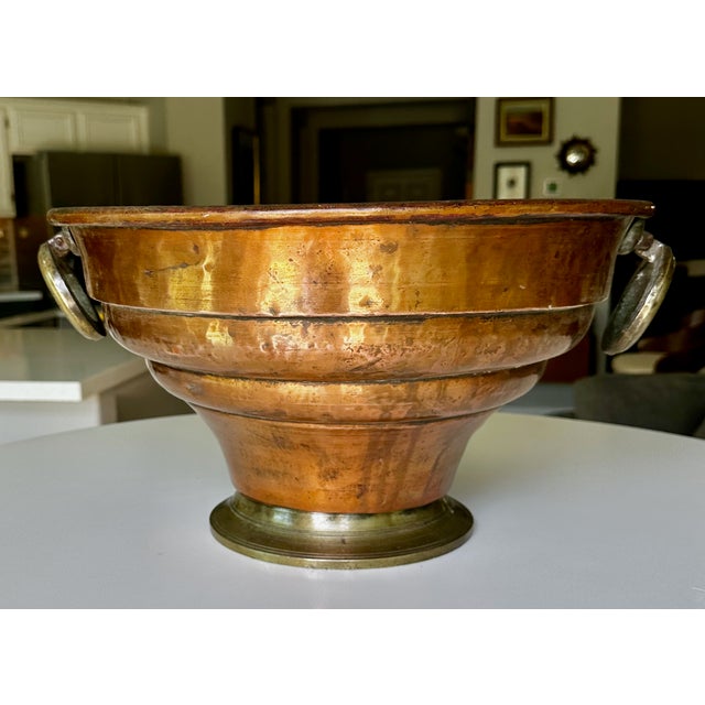 French Antique Copper & Brass Champagne Cooler or Planter For Sale - Image 15 of 18