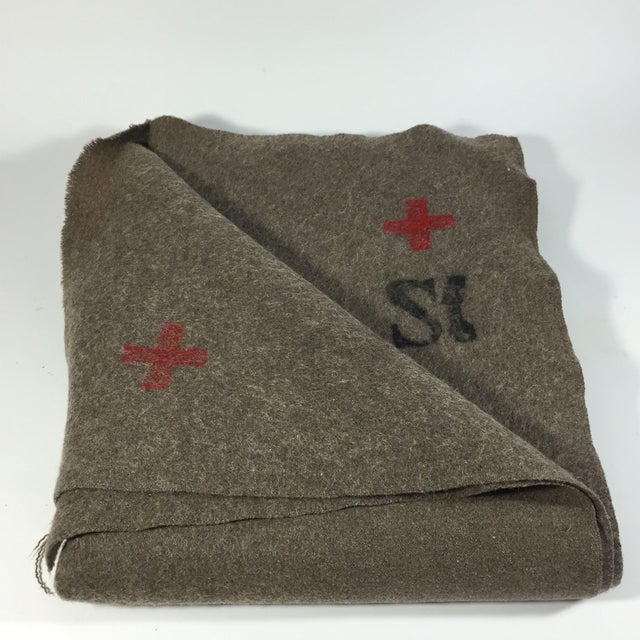 Swiss Army Wool Blanket 1940s Chairish
