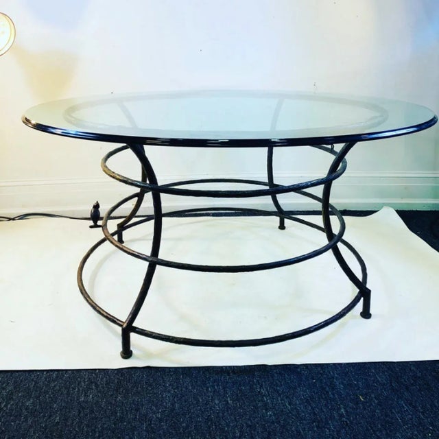 Large Scale Brutalist Bronze Dining Table With Owl And Bird On Branches Designed in The Manner of Diego Giacometti in The...