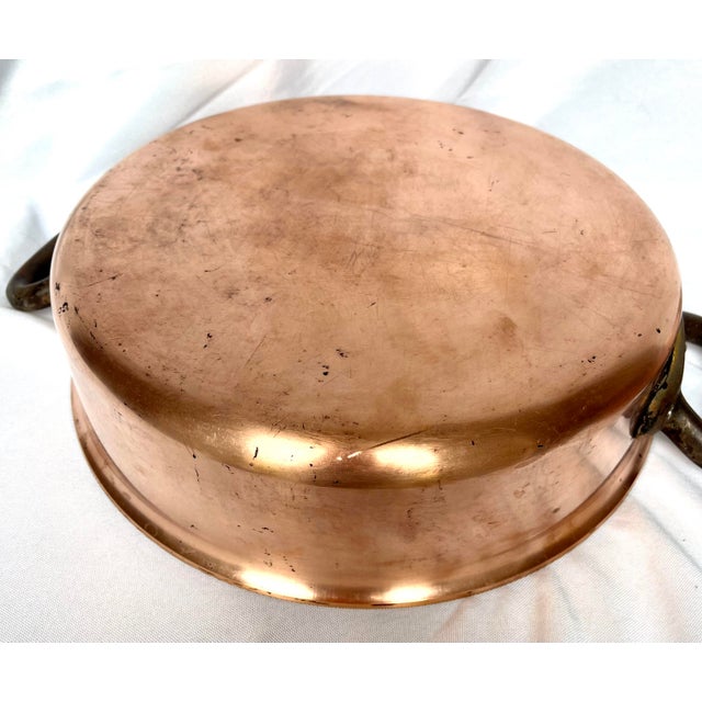 Late 1900s Copper Bourgeat French Double Handle Brasier With Lid For Sale - Image 11 of 11