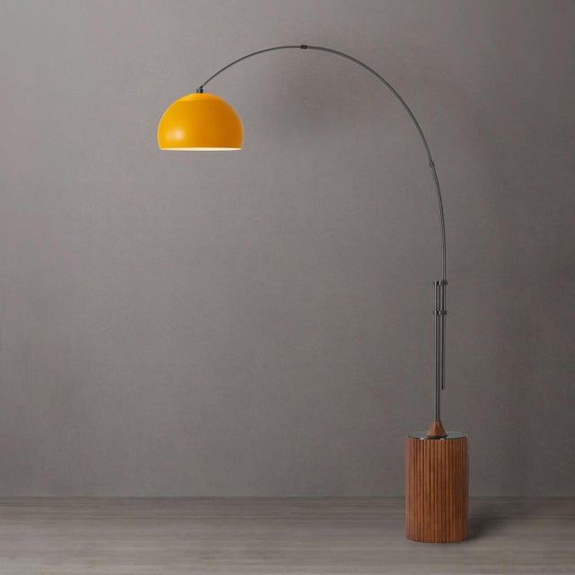 Light That Bends the Rules, 1980s Design, Zero Ceiling Wires - Mid Century Modern Tambo Arc Lamp, Statement Lamp. The...