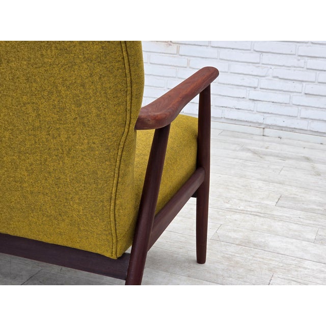 Vintage Danish Two-Seater Sofa in Furniture Wool and Teak Wood, 1960s For Sale - Image 17 of 18