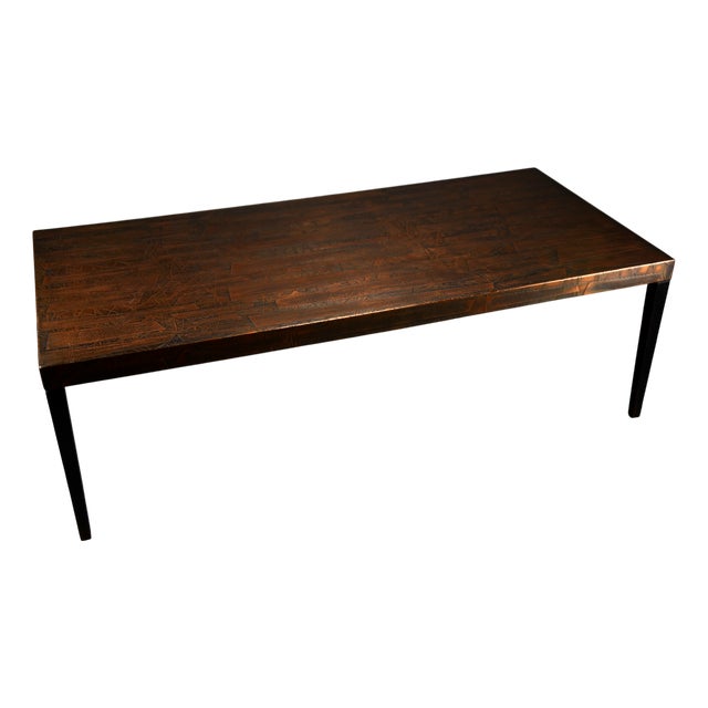 Vintage Sculptural Hammered Copper Coffee Table by Heinz Lilienthal, Germany, 1960s For Sale