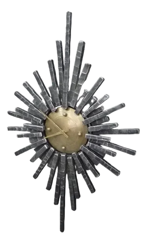 Brutalist Cast Iron Wall Clock, 1960s