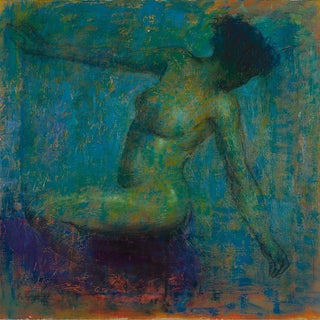 Renato Criscuolo, Verdi Vibrazioni, Nude, Oil on Canvas For Sale