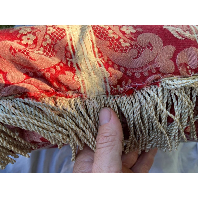 Italianate Scrolled Square Silk Pillow For Sale - Image 10 of 12