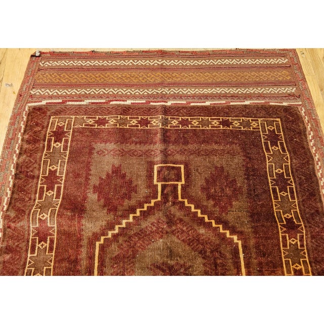 Antique Baluch Tribal Area Rug, Handwoven Wool Pile, Geometric Design For Sale - Image 9 of 15