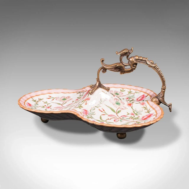 1980s Vintage Decorative Oriental Ceramic Olive Dish For Sale - Image 5 of 13