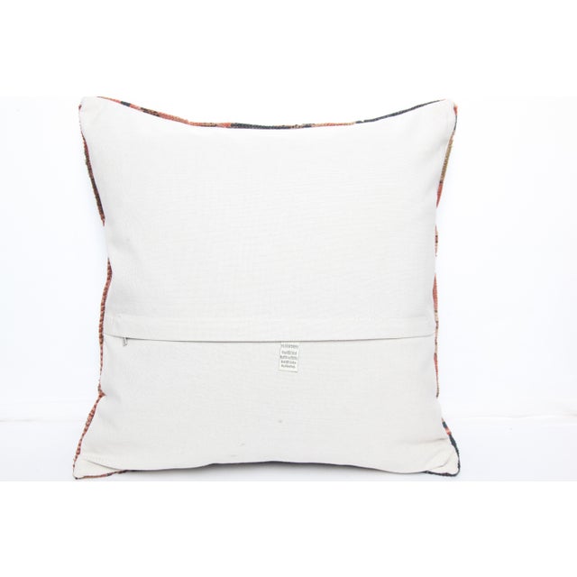 Handmade Antique Caucasian Kazak Rug Pillow Cushion -20'' X 20'' For Sale In Tampa - Image 6 of 11