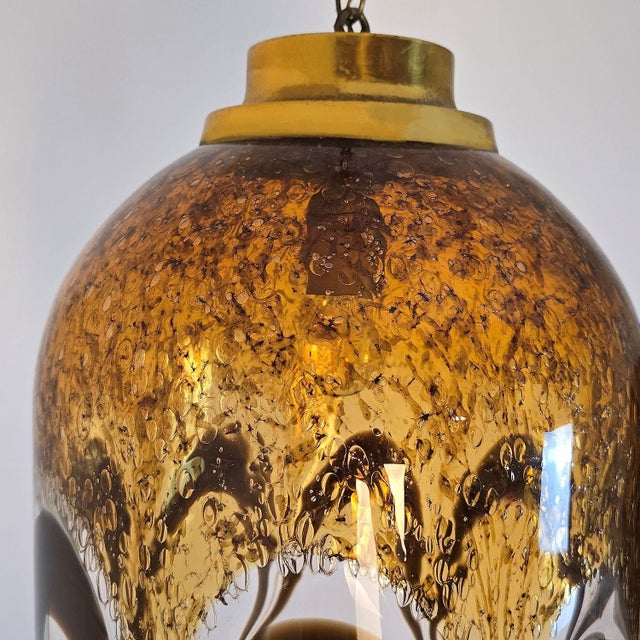 1970s Murano Glass Pendant Chandelier- Italy For Sale - Image 10 of 13