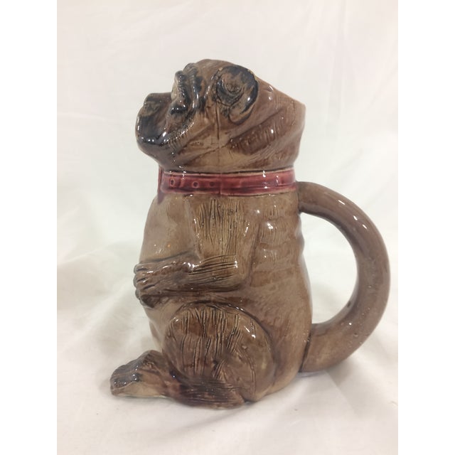English Majolica Bulldog Pitcher For Sale - Image 4 of 7