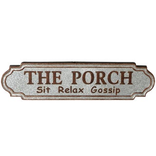 "The Porch" Galvanized Sign from Kenneth Ludwig Chicago For Sale